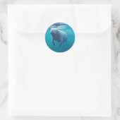 Sticker Rond Florida Manatee (Sac)