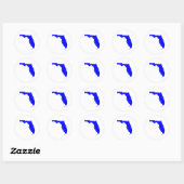 Sticker Rond Floride bleue (Feuille)
