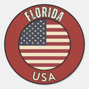 Sticker Rond Floride États-Unis d'Amérique