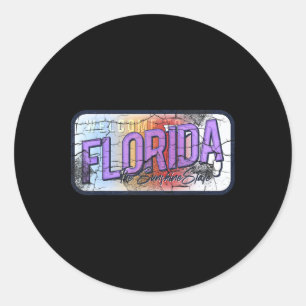 Sticker Rond Floride Fl Summer Miami Vibes Beach Sunshine State