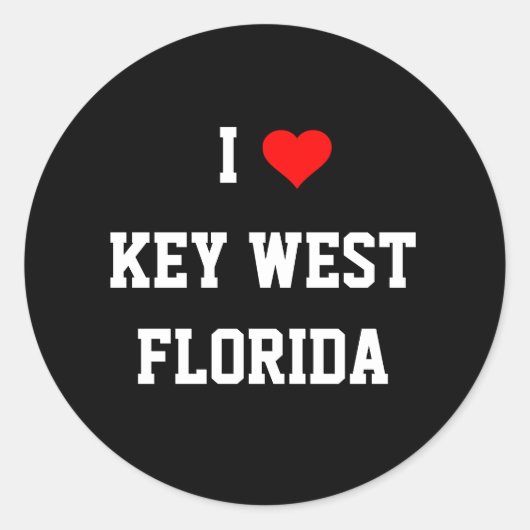 Sticker Rond FLORIDE : I Love Key West, Floride (Devant)