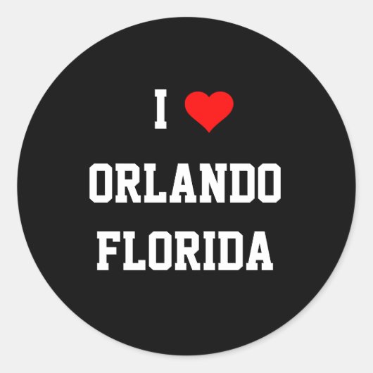 Sticker Rond FLORIDE : I Love Orlando, Floride (Devant)