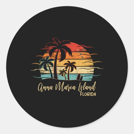 Sticker Rond Floride L'île Anna Maria (Devant)