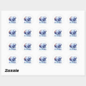 Sticker Rond Floride, Manatee, (Feuille)
