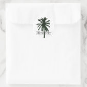 Sticker Rond Floride, Palmier noir (Sac)