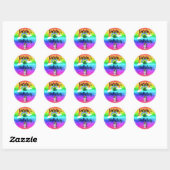 Sticker Rond Floss Dance Unicorne Arc-en-ciel Anniversaire (Feuille)