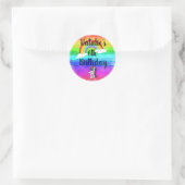 Sticker Rond Floss Dance Unicorne Arc-en-ciel Anniversaire (Sac)