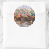 Sticker Rond Flotte de pêche (Sac)