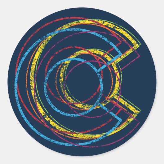 Sticker Rond flou colorado pride (Devant)