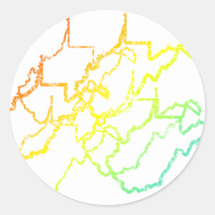 Sticker Rond flou de refroidissement de virginie occidentale