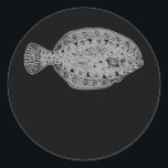 Sticker Rond Flounder Fish Fisherman<br><div class="desc">Flounder Fish Fisherman Gift. Perfect gift for your dad,  mom,  papa,  men,  women,  friend and family members on Thanksgiving Day,  Christmas Day,  Mothers Day,  Fathers Day,  4th of July,  1776 Independent day,  Veterans Day,  Halloween Day,  Patrick's Day</div>