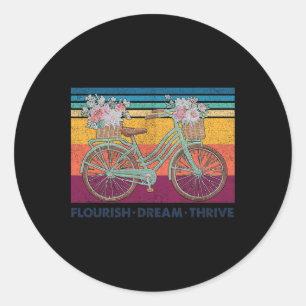 Sticker Rond Flourish Dream Thrive Floral Bike Subtle 8647 Trum