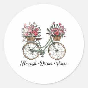 Sticker Rond Flourish Dream Thrive Floral Bike Subtle 8647 Trum
