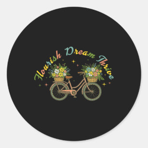 Sticker Rond Flourish Dream Thrive Floral Bike Subtle 8647 Trum