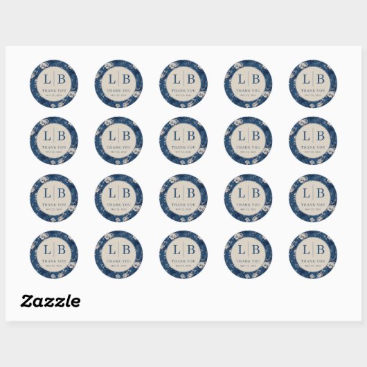 Sticker Rond Flourish & Fête Wedding (Feuille)