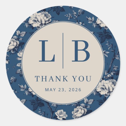 Sticker Rond Flourish & Fête Wedding (Devant)