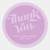 Sticker Rond Flourissant Typographie Lavender Lilac Merci (Devant)