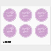 Sticker Rond Flourissant Typographie Lavender Lilac Merci (Feuille)