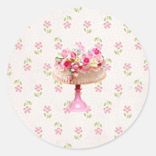 Sticker Rond Flower Cake sceau ....sticker (Devant)