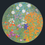 Sticker Rond Flower Garden by Gustav Klimt<br><div class="desc">Beautiful colorful painting of a flower garden by Gustav Klimt. Amazing variations of colors and beautiful flowers fit beautiful on many sorts of wonderful products and venft ideas.</div>