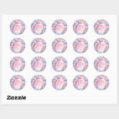 Sticker Rond Flower Glitter Mermaid Tail 2nd Birthday (Feuille)