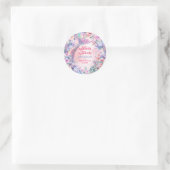 Sticker Rond Flower Glitter Mermaid Tail 6th Birthday (Sac)