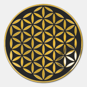 Sticker Rond Flower Of Life 1Black