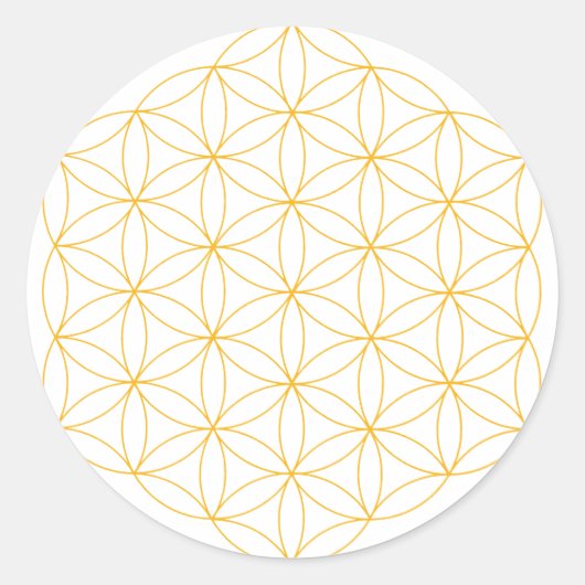 Sticker Rond Flower of Life Gold Line (Devant)