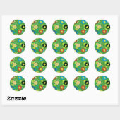 Sticker Rond flower pattern (Feuille)