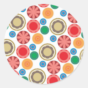 Sticker Rond FlowerPower