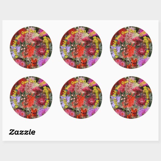 Sticker Rond Flowers sauvages australiens (Feuille)