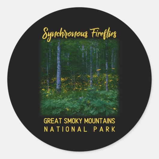Sticker Rond Flucioles synchrones Nation Great Smoky Mountains (Devant)