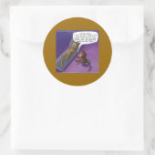 Sticker Rond Fluffy In Therapeuy Funny Cat Cartoon (Sac)