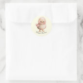 Sticker Rond Fluffy Little Chick | Cute Spring & Easter Animal  (Sac)