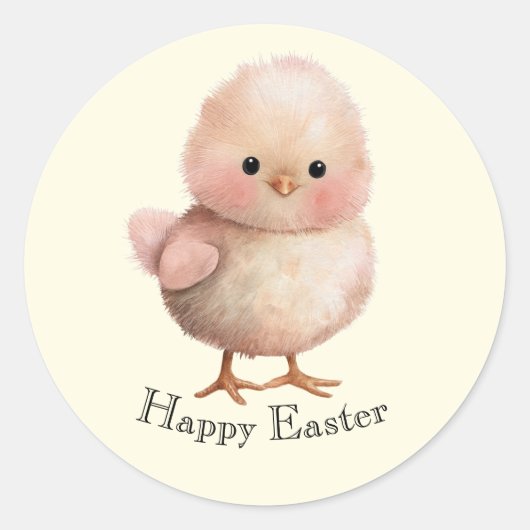 Sticker Rond Fluffy Little Chick | Cute Spring & Easter Animal  (Devant)
