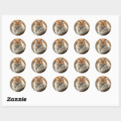 Sticker Rond Fluffy Norwegian Forest Portrait de chat (Feuille)