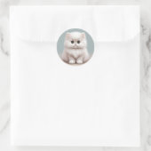 Sticker Rond Fluffy Persian Nursery Cat Art (Sac)