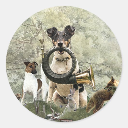 Sticker Rond Fluide Fox Terrier (Devant)