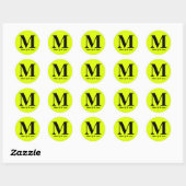 Sticker Rond Fluorescent Jaune Mère Du Mariage Groom (Feuille)