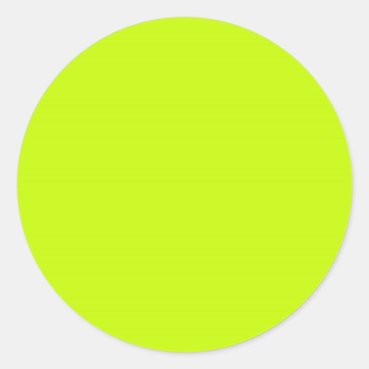 Sticker Rond Fluorescent Lime Vert Néon Jaune Personnalisé (Devant)
