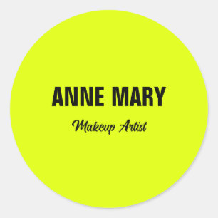 Sticker Rond Fluorescent Néon Jaune brillant coloré Personnalis