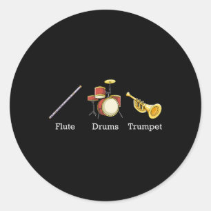 Sticker Rond Flûte Tambours Trompette Nd Instruments Subtil Ant