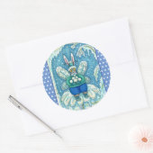 STICKER ROND FLUTTERBUN HIVER WONDERLAND, FUNNY BUNNY RABBIT (Enveloppe)