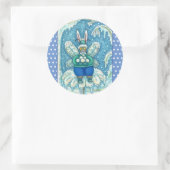 STICKER ROND FLUTTERBUN HIVER WONDERLAND, FUNNY BUNNY RABBIT (Sac)