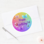 Sticker Rond Flutterby Graffiti Bijoux ANNIVERSAIRE (Enveloppe)