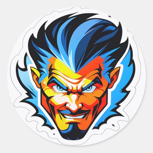 Sticker Rond Flux Abstrait d'énergie (Devant)