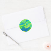 Sticker Rond Flux bleu sauvage (Enveloppe)