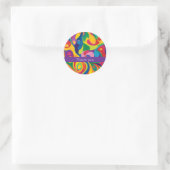 Sticker Rond Flux de couleurs abstrait Merci (Sac)