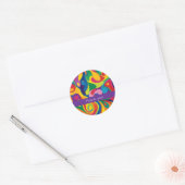 Sticker Rond Flux de couleurs abstrait Merci (Enveloppe)
