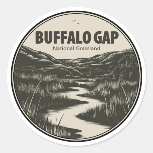 Sticker Rond Flux national des prairies de Buffalo Gap (Devant)